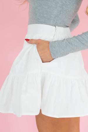 Gonna Make It Out Mini Skirt - White, Closet Candy, 4