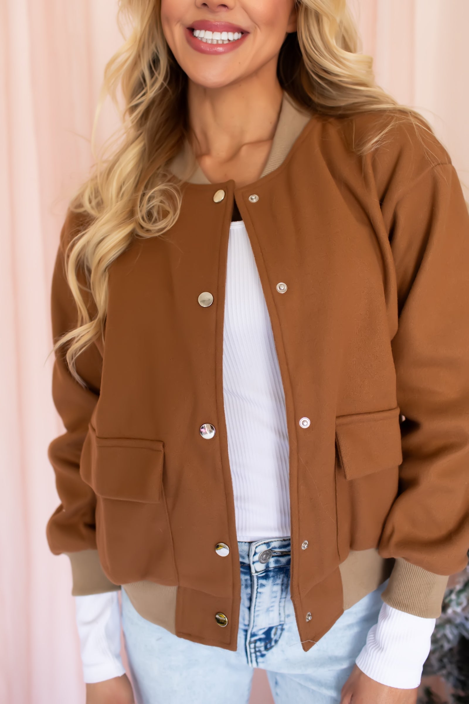 Festive Glow Bomber Jacket - Brown, Closet Candy, 3