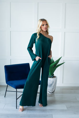 To Young And Old Holiday Jumpsuit - Hunter Green, Closet Candy, 3