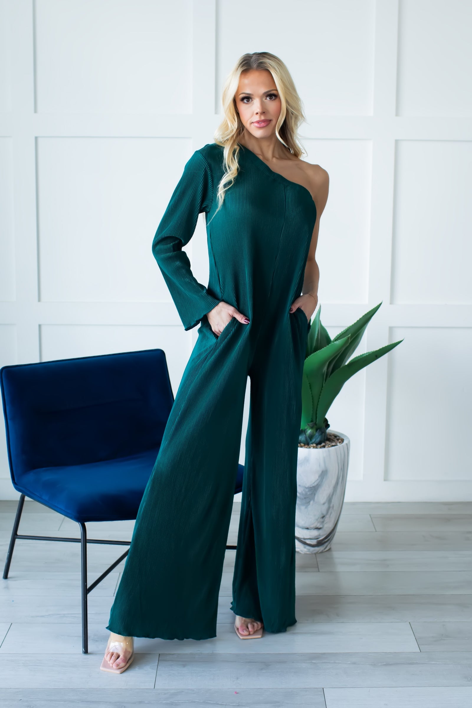 To Young And Old Holiday Jumpsuit - Hunter Green, Closet Candy, 1