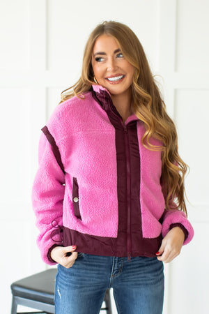 Wrap The Gifts Sherpa Jacket - Pink, Closet Candy, 6