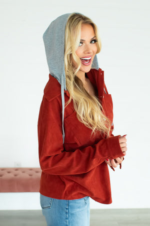 Would It Matter Hooded Jacket - Dust Red, Closet Candy, 3