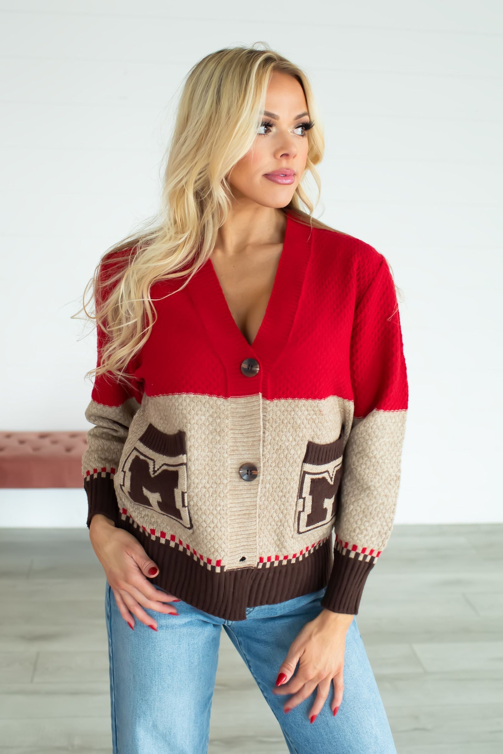 All Tied Up In You Knit Cardigan - Red, Closet Candy, 1