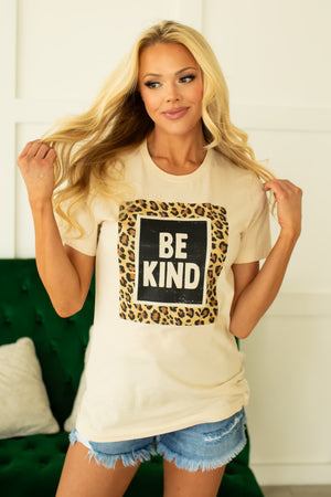 Fierce & Kind Leopard Graphic Tee - Cream, Closet Candy, 1