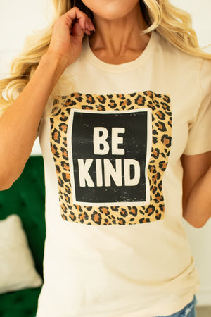 Fierce & Kind Leopard Graphic Tee - Cream, Closet Candy, 2