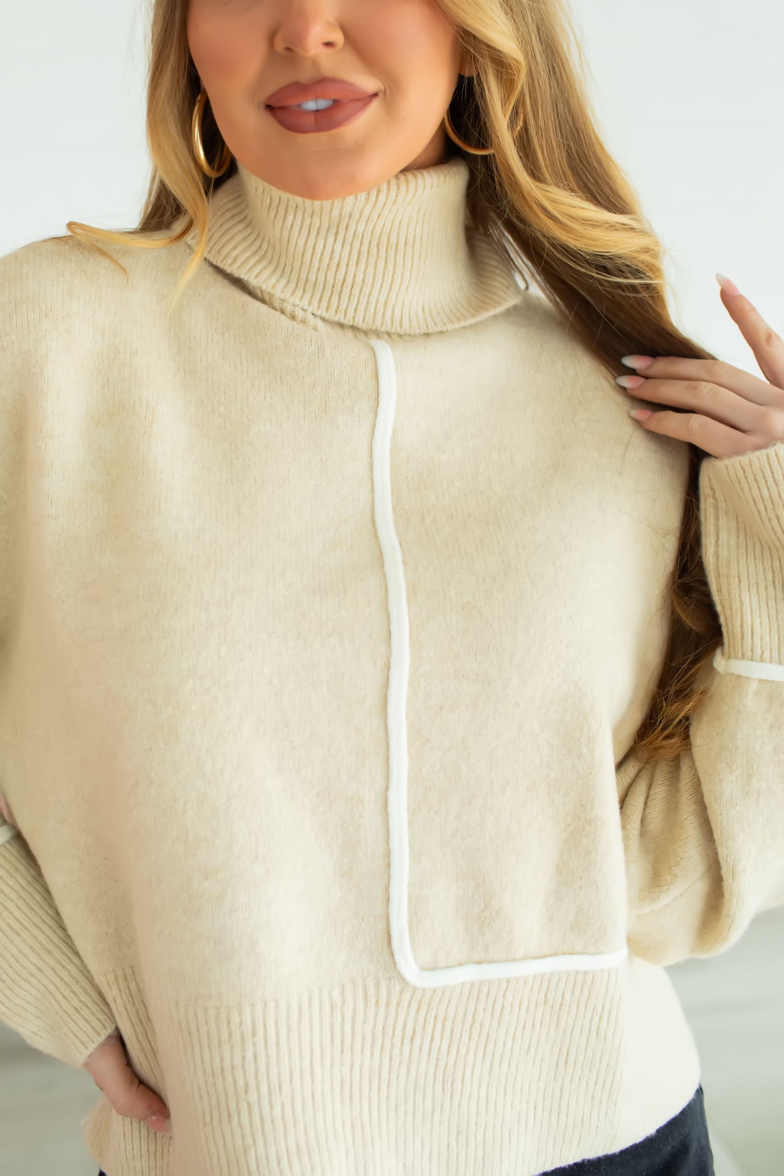 An Understatement Turtleneck Sweater - Beige, Closet Candy, 1