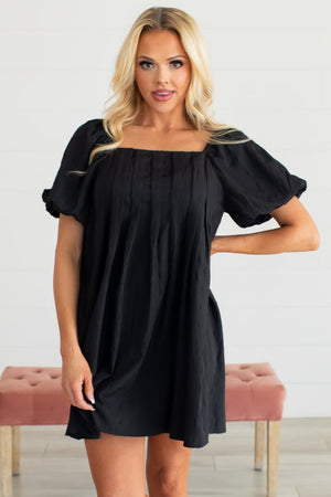 Steal Me Pleated Mini Dress - Black, Closet Candy, 1