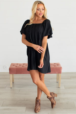 Steal Me Pleated Mini Dress - Black, Closet Candy, 6