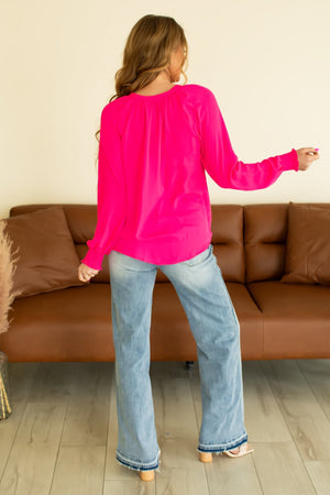 Hot Gossip Blouse - Hot Pink, Closet Candy, 5