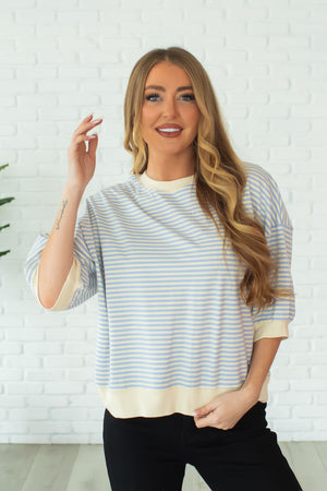 Everything Is New To Me Stripe Top - Blue, Closet Candy, 1