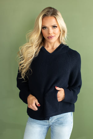 Just Like A Star Hooded Sweater - Navy