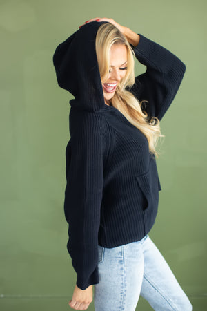 Just Like A Star Hooded Sweater - Navy