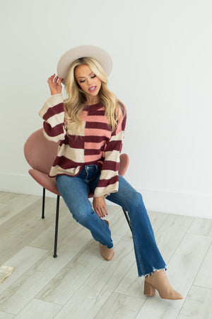 Get That Good Knit Sweater - Raspberry Multi, Closet Candy, 7