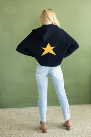 Just Like A Star Hooded Sweater - Navy