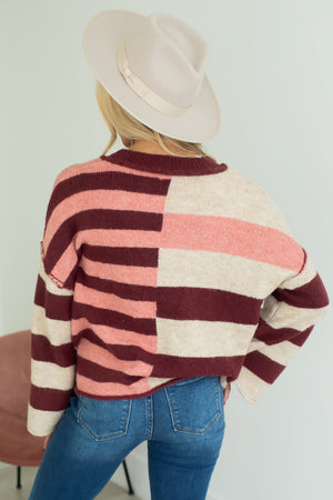 Get That Good Knit Sweater - Raspberry Multi, Closet Candy, 5