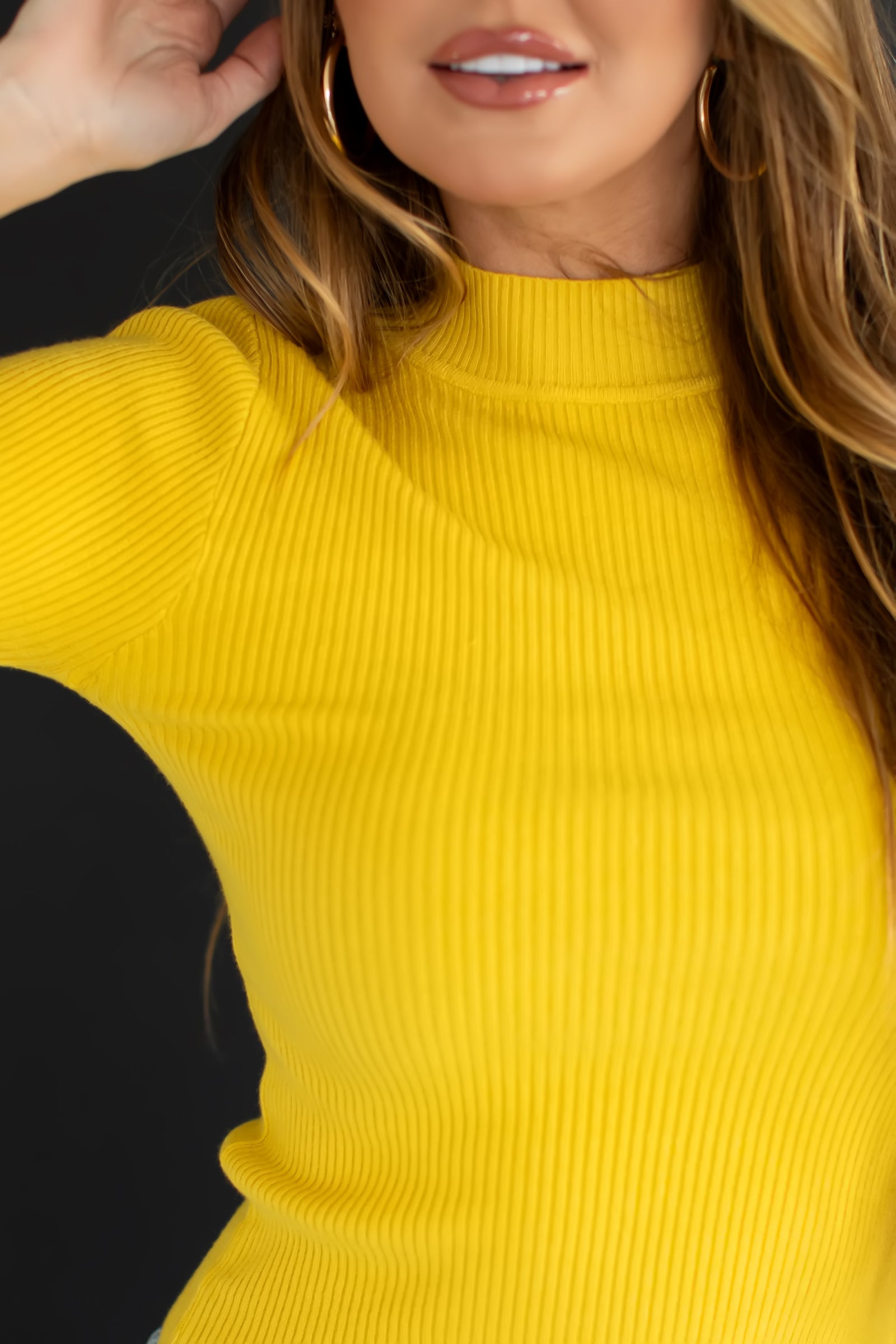 On My Radar Turtleneck Top - Yellow, Closet Candy, 1