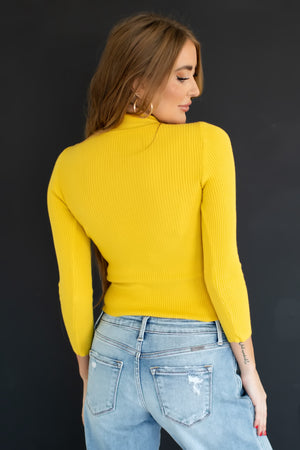 On My Radar Turtleneck Top - Yellow