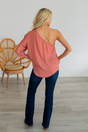 Could Be Yours One-Shoulder Top - Ginger, Closet Candy, 5