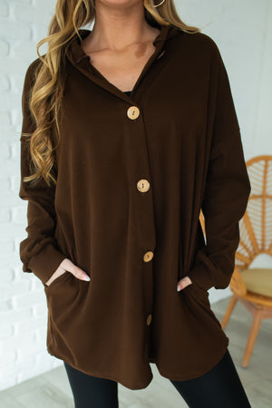 Something About Her Hooded Cardigan - Dark Brown, Closet Candy, 2