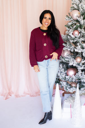 Put It Upon Repeat Cardigan - Burgundy, Closet Candy, 2