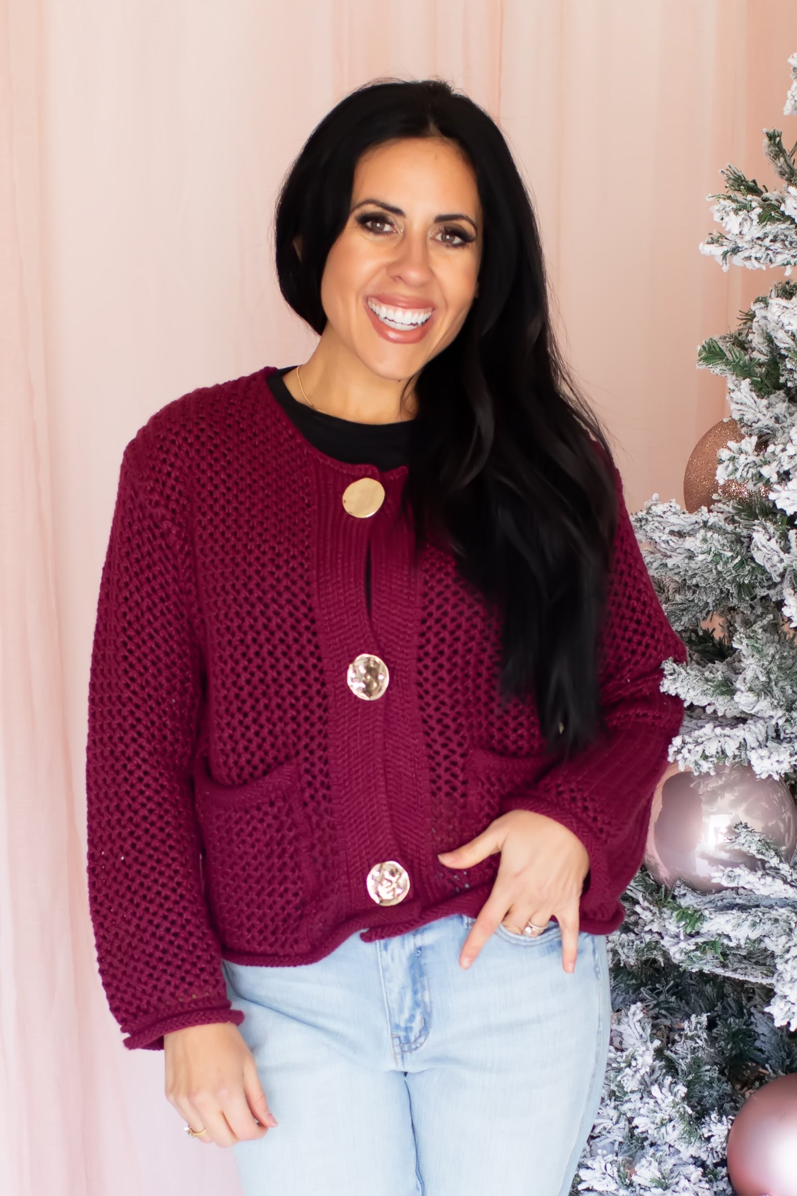 Put It Upon Repeat Cardigan - Burgundy, Closet Candy, 1