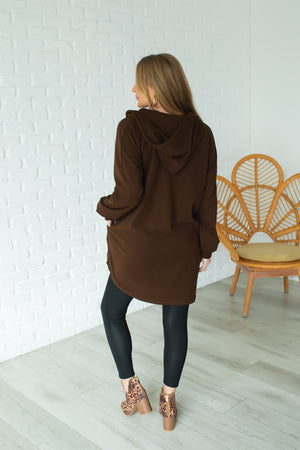 Something About Her Hooded Cardigan - Dark Brown, Closet Candy, 6