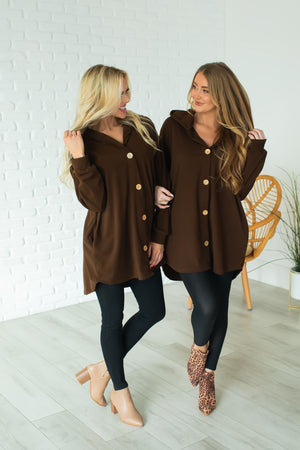 Something About Her Hooded Cardigan - Dark Brown, Closet Candy, 7