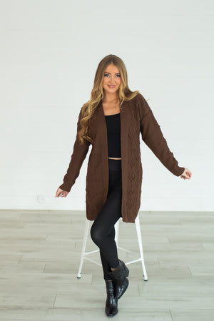 Tryna Fin Somebody Knit Cardigan - Dark Brown, Closet Candy, 5