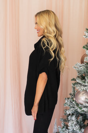 Blame It On The Snow Knit Poncho - Black, Closet Candy, 6