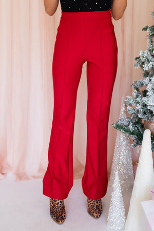 Soon The Bells Will Start Boot Pants - Crimson Red, Closet Candy, 3