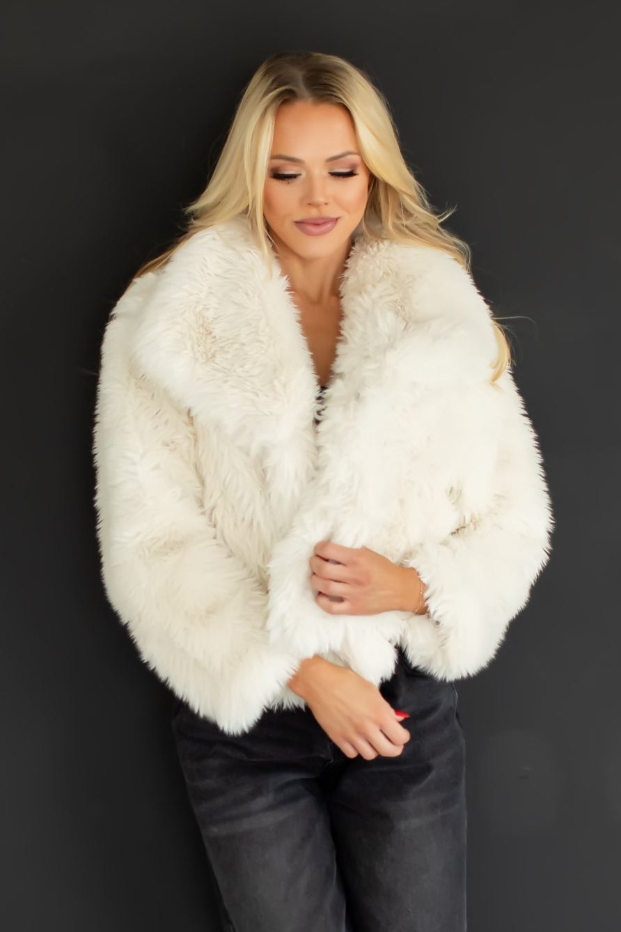 Playin' Pretend Fur Coat - Ivory, Closet Candy, 1