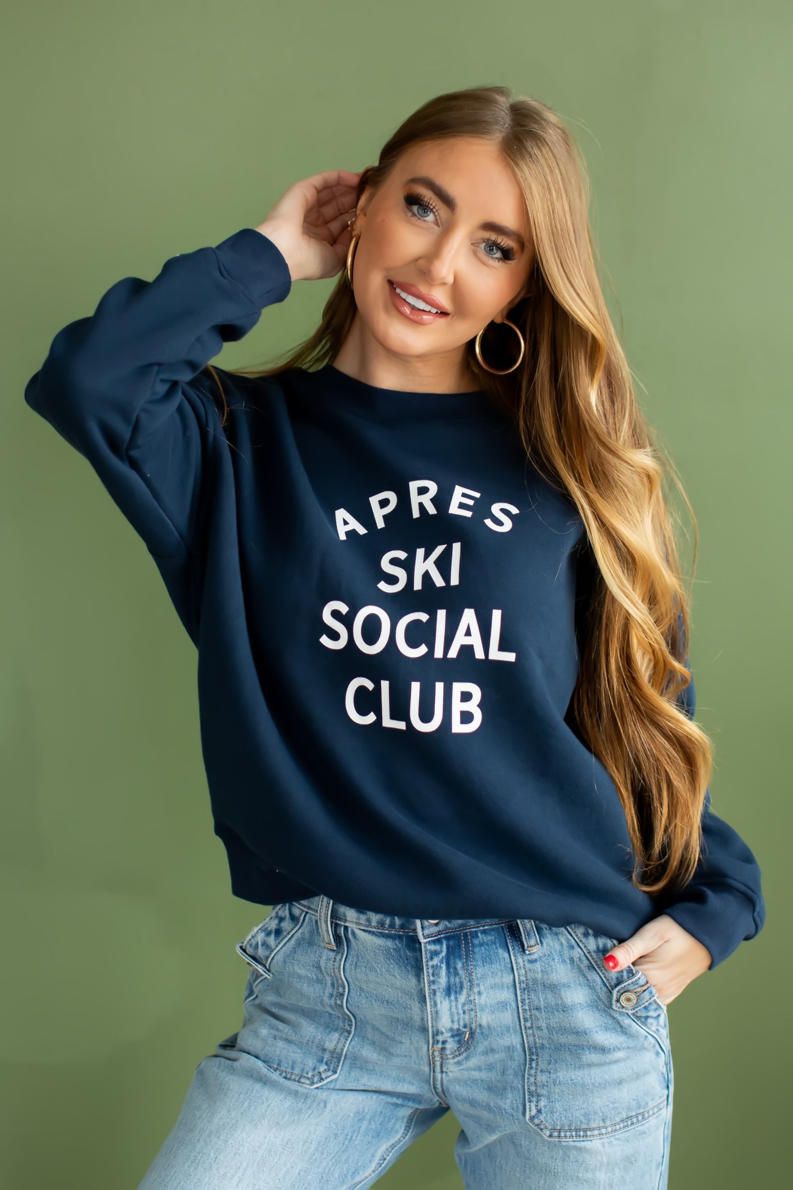 Apres Elite Club Sweatshirt - Navy, Closet Candy, 1