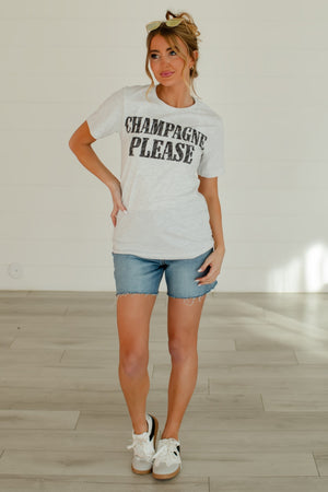 Champagne Please Graphic Tee - Ash, Closet Candy, 3