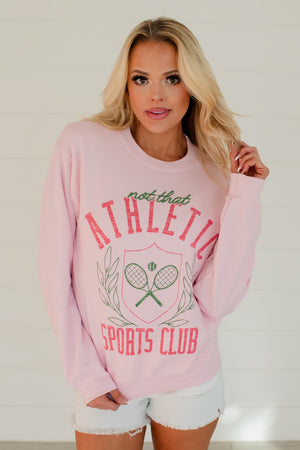 Not That Athletic Sports Club Sweatshirt - Pink, Closet Candy, 1