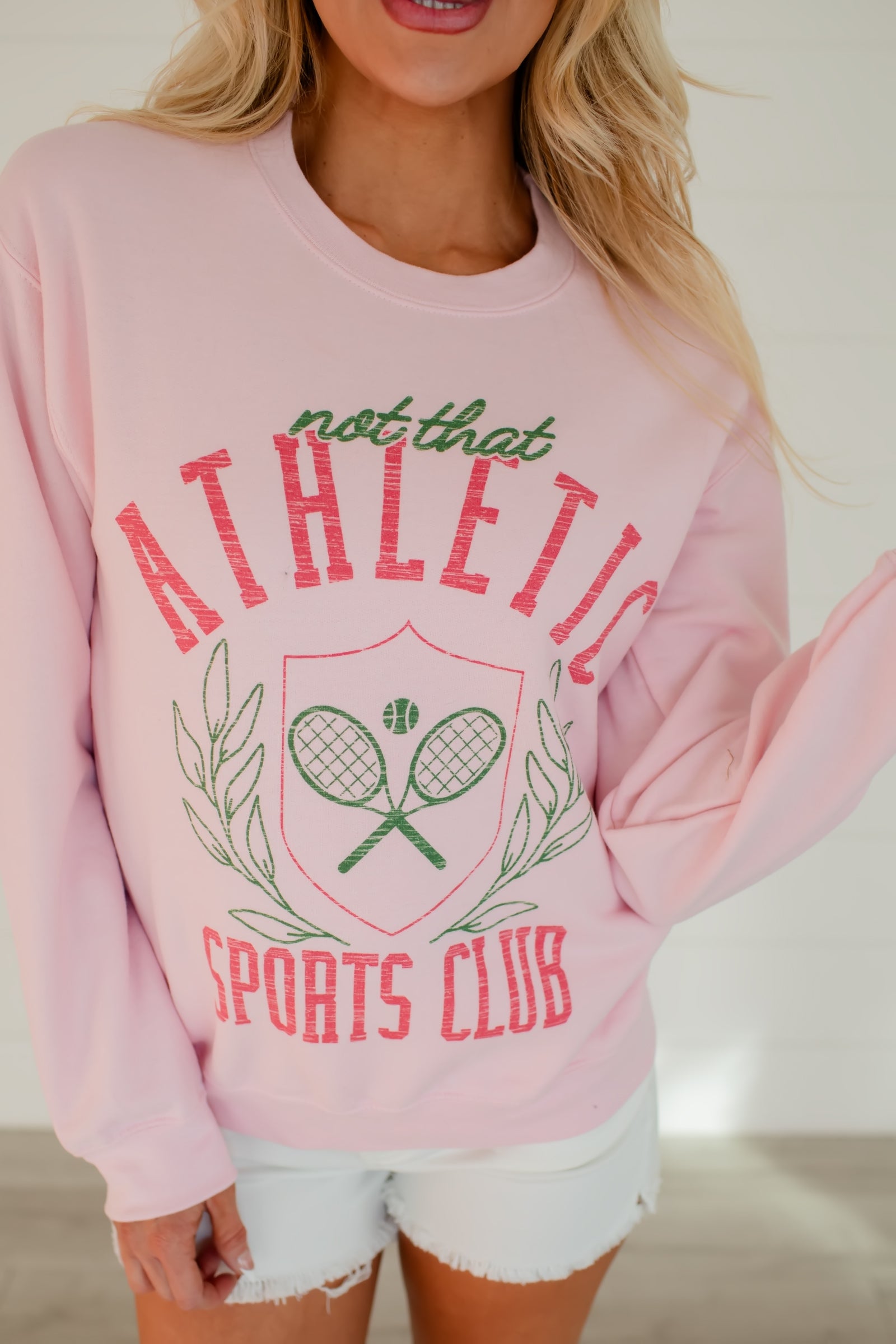 Not That Athletic Sports Club Sweatshirt - Pink, Closet Candy, 1