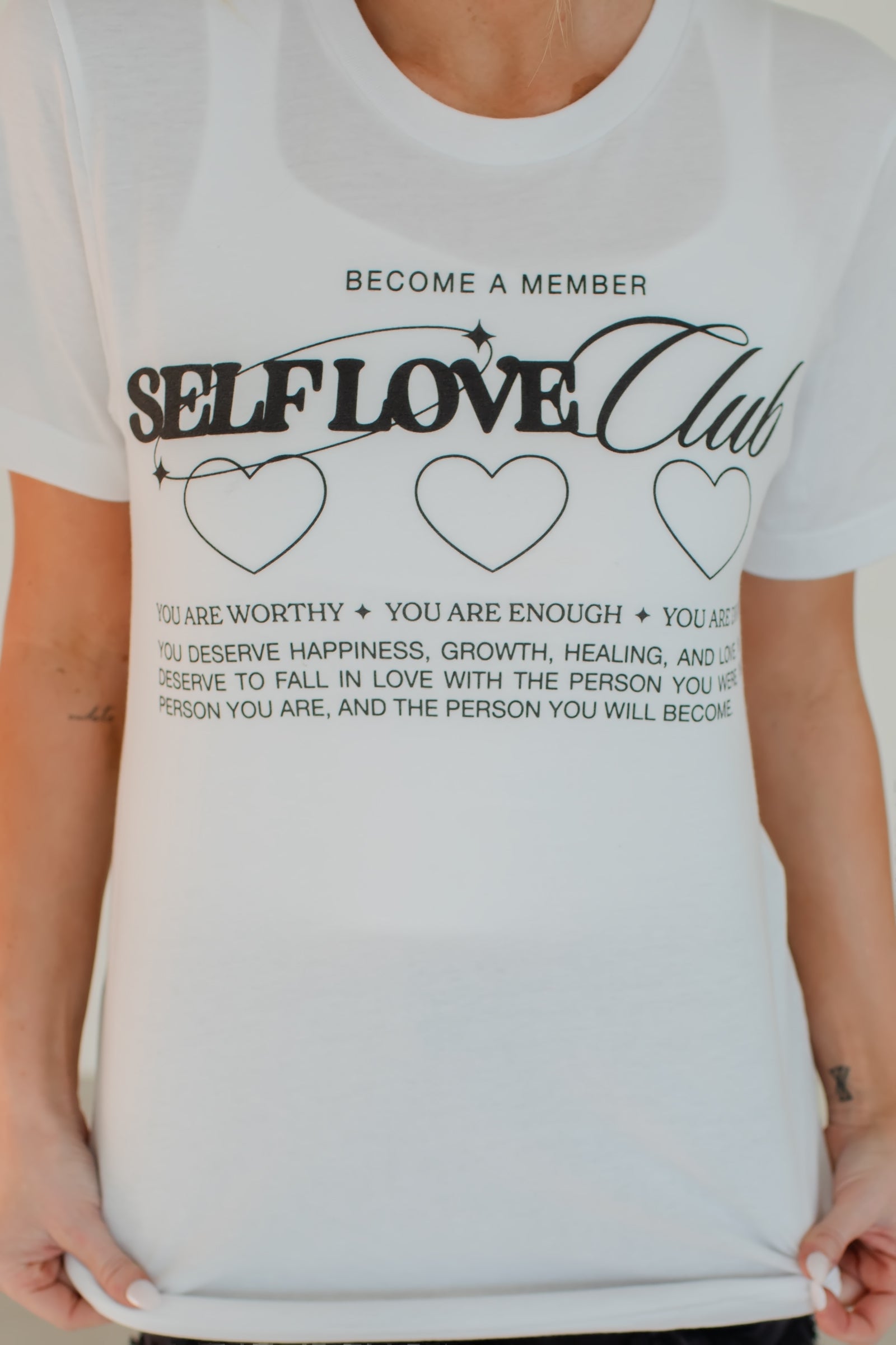 Self-Love Club Graphic Tee - White, Closet Candy, 1