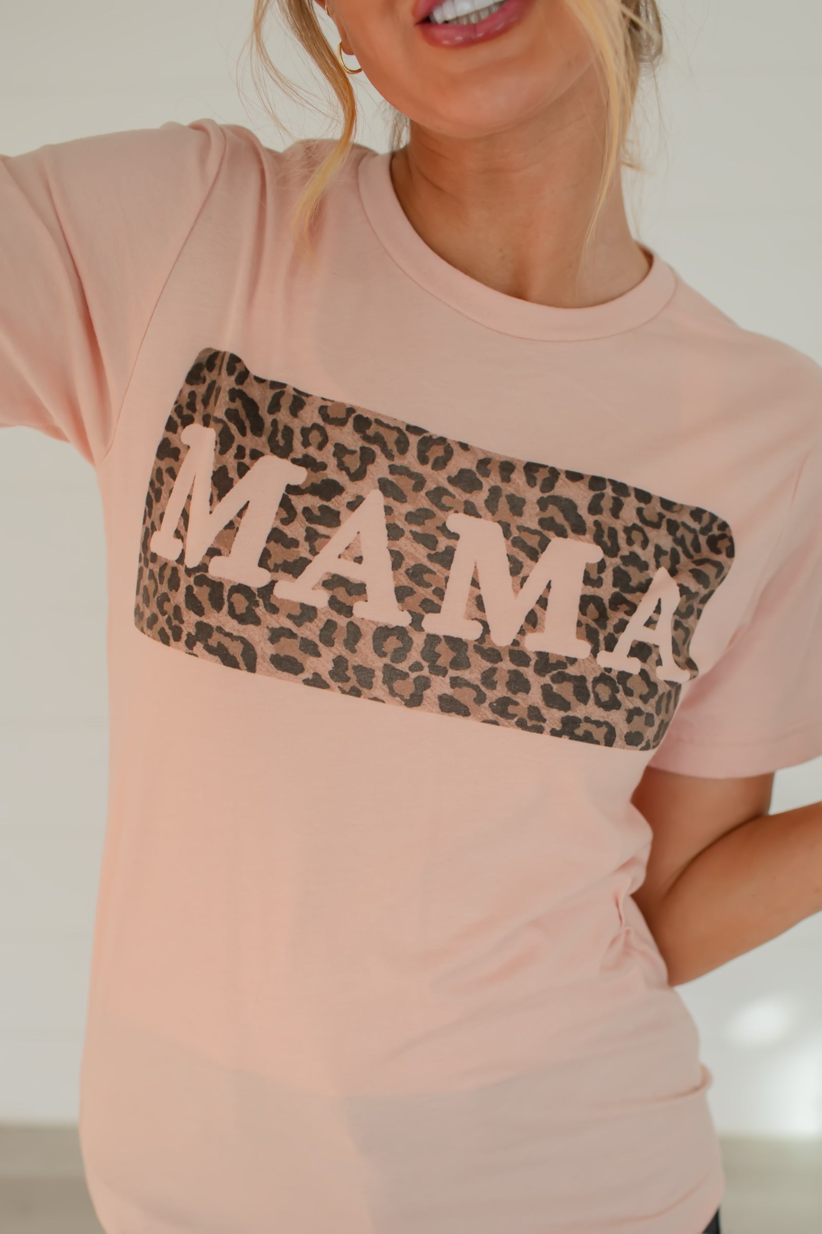 Fierce & Fab MAMA Graphic Tee - Heather Peach, Closet Candy, 1