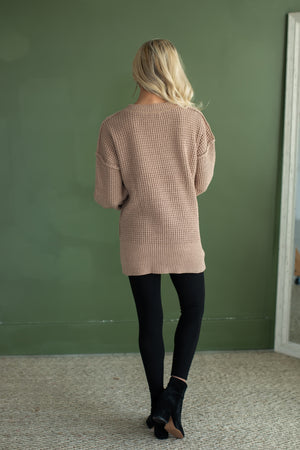 Moved Apart Sweater - Taupe, Closet Candy, 5