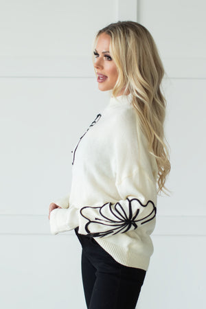 Where Have All the Flowers Gone Sweater - Beige, Closet Candy, 4