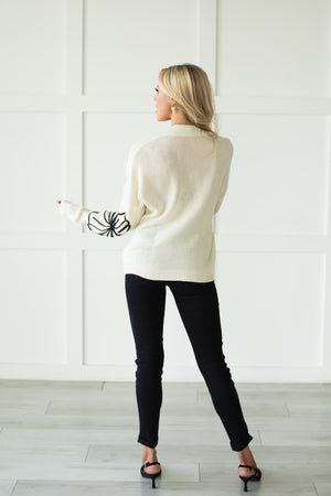 Where Have All the Flowers Gone Sweater - Beige, Closet Candy, 5