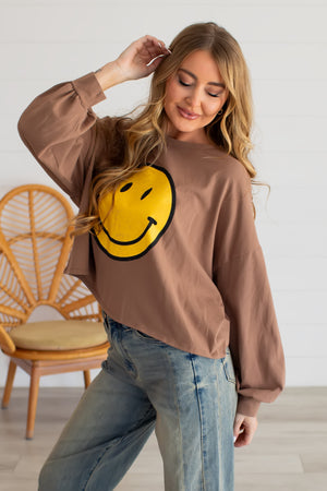 ALL SMILES LONG SLEEVE TOP, Closet Candy, 6