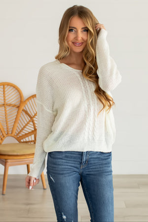 Let Me Show It Knit Sweater - Ivory, Closet Candy, 6