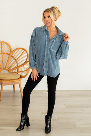 After Hours Oversized Shacket - Denim, Closet Candy, 3