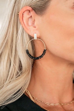 Glass Bead Blast Hoop Earrings