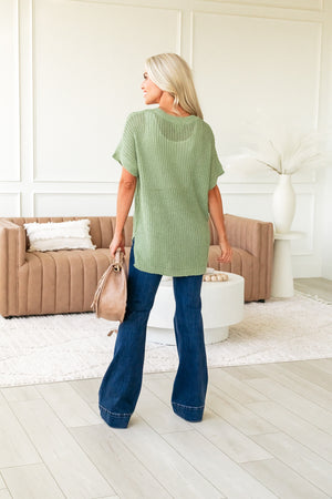 Breezy Knit Delight Sweater - Sage, Closet Candy, 5