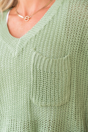 Breezy Knit Delight Sweater - Sage, Closet Candy, 3