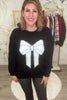 Gifted In Style Bow Sweater - Black, Closet Candy, Rachel Fit Vifdeo