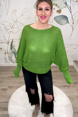 Breathe Me In Knit Sweater - Apple Green, Closet Candy, Rachel Fit Video