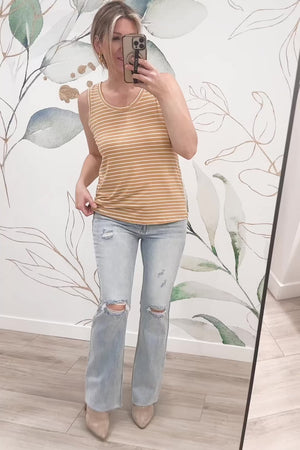 Offbeat Stitch Tank Top - Mustard, Closet Candy, Rachel Fit Video