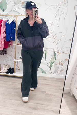 Training Season Pullover - Charcoal/Black, Closet Candy, Rachel Fit Video